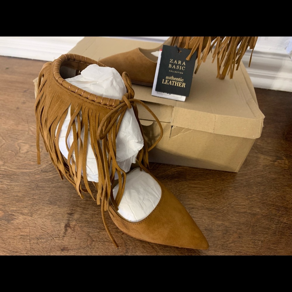 Zara Heels Brown Suede